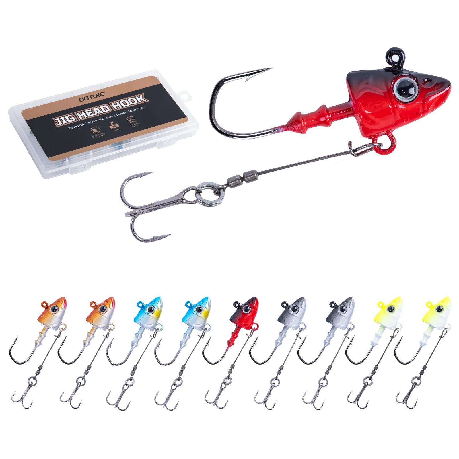 Goture nuevo 1/caja 7g/10g/21g/32g Jig Head señuelo de pesca anzuelo de pesca en hielo de invierno Jig Head gusano cebo suave accesorios de pesca - imagen 4