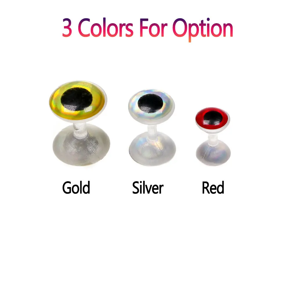 Bimoo-ojos con mancuernas sin peso, Material de atado de moscas, ojos de pez holográficos 3D, pececillo loco, Charlie, serpentina de mosca, Señuelos de pesca de mar - imagen 5