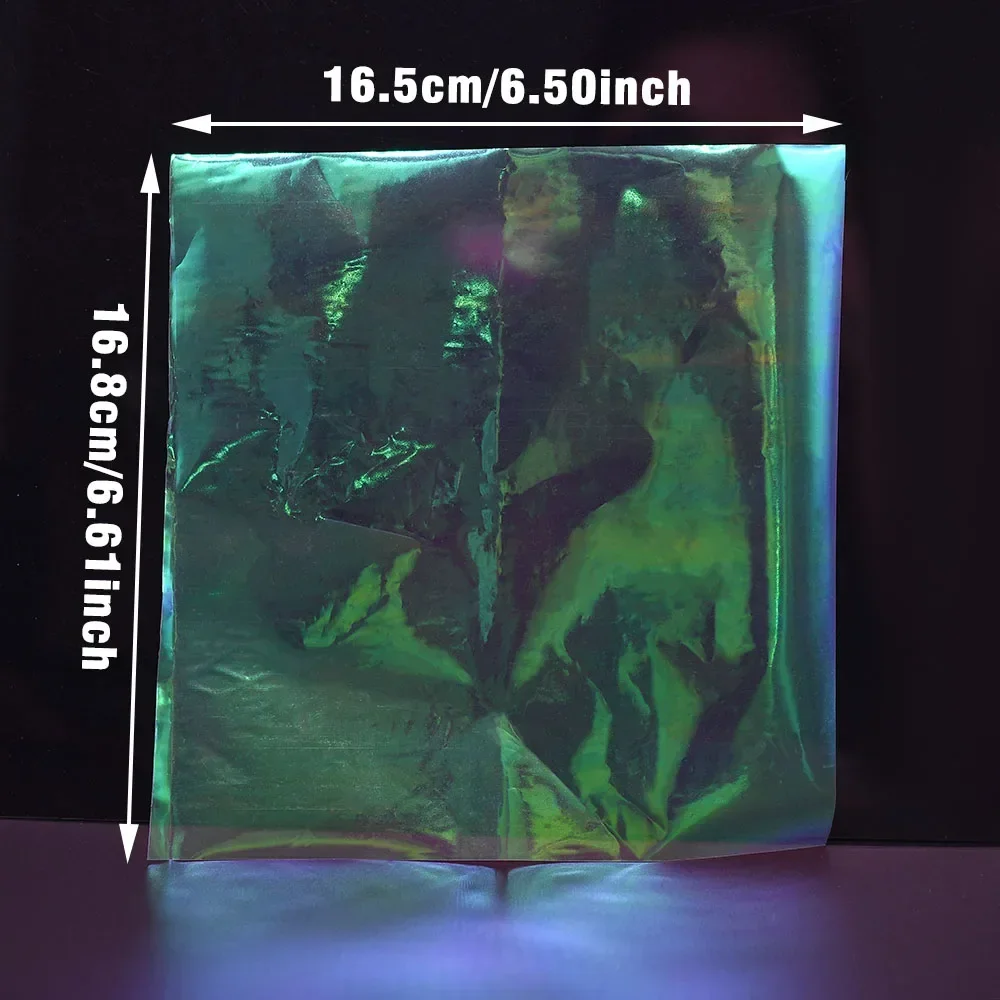 MNFT 2 piezas 16x16 cm película arcoíris transparente para atado de moscas para aparejos Sabiki - imagen 5