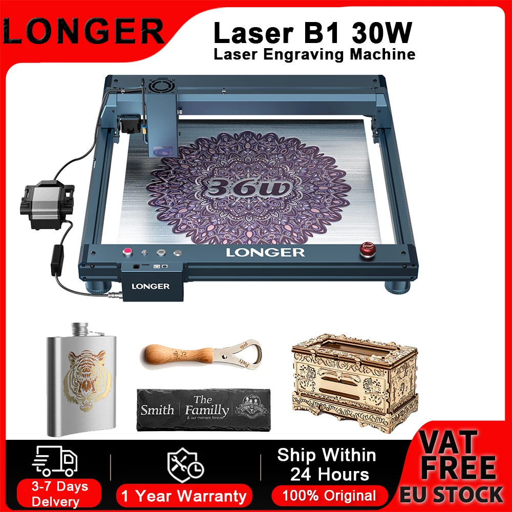 Grabadora láser Longer B1 30W – Alta velocidad y precisión