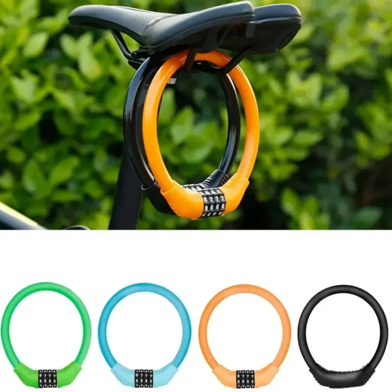 Candado de combinación de bicicleta para seguridad de bicicleta de montaña Candado antirrobo para bicicleta con código de 4 dígitos