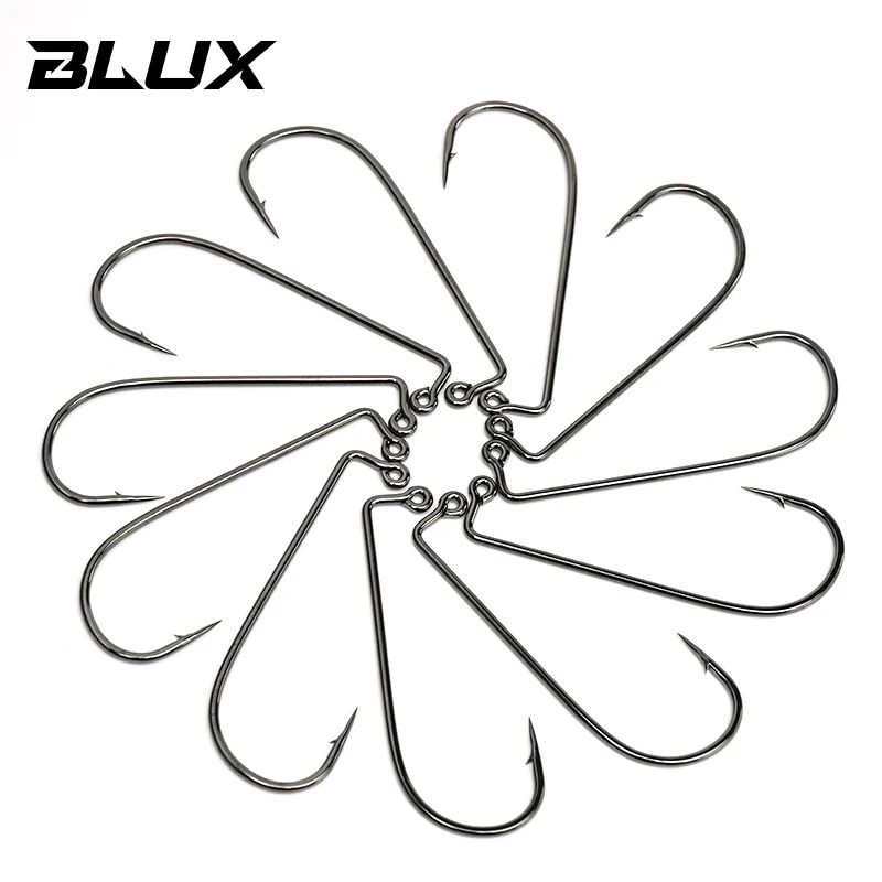 BLUX 20 piezas anzuelo de 90o 2/0 3/0 cabezales de anzuelo de ojo anillado equipo de pesca de agua dulce y salada - imagen 2