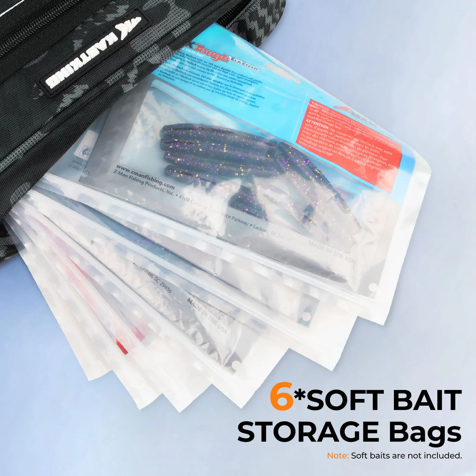 Bolsa de cintura KastKing BaitSpace – Bolsa de almacenamiento de aparejos impermeable con cinturón ajustable, riñonera de pesca para hombres, Organi de cebo suave - imagen 4