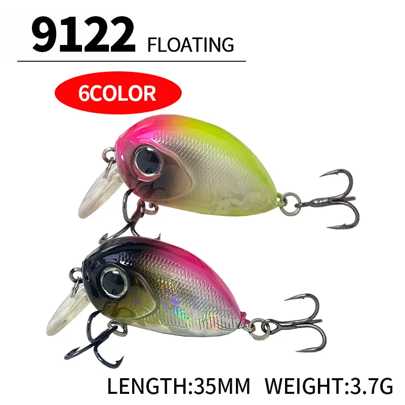 Mini cebos flotantes para Pesca, Señuelos duros artificiales, Wobbler, Topwater, Lucio, perca, Swimbait, 1 piezas, 35mm, 3,7g - imagen 3