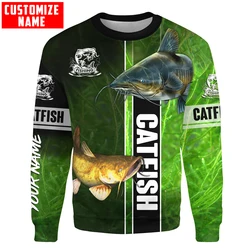 Sudadera de pesca estampado 3D pez gato personalizada