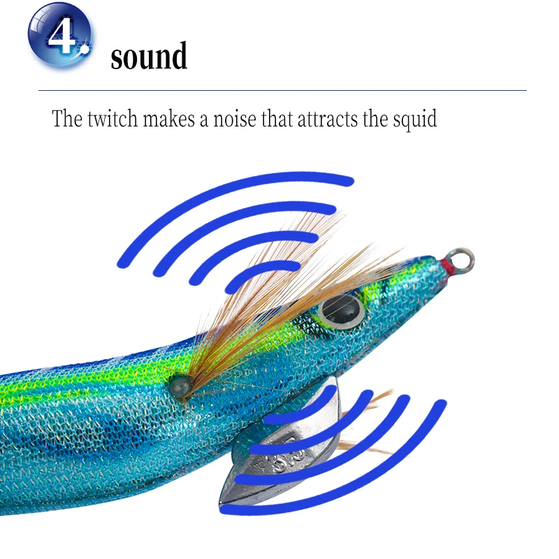 FSZDSO-anzuelo de calamar luminoso, señuelo de Pesca de Mar, cebo de pulpo, sepia, 3,5mm, número 130, 19g - imagen 5