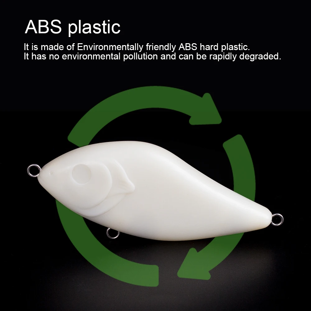 Hanlin-Señuelos de Pesca sin pintar, cebo en blanco, Crankbait, cuerpo duro, Wobbler, aparejos de lubina, 2 piezas, 100mm/43g - imagen 5