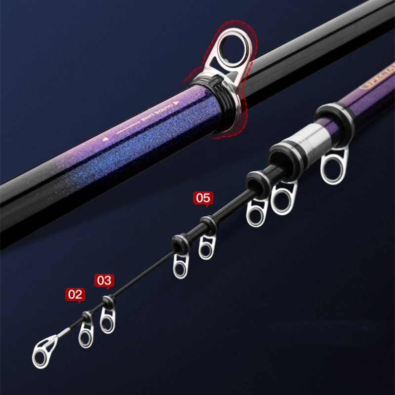 Caña de pescar ultraligera superdura, caña de mano resistente al carbono, telescópica, para lanzamiento de distancia - imagen 5