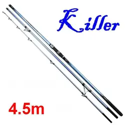 ZZ17 4,5 m 650g CR anillo señuelo fibra de carbono asesino SurfCasting Surf fundición punta de caña de pescar 3,5mm cebo 100-250g Sunboen