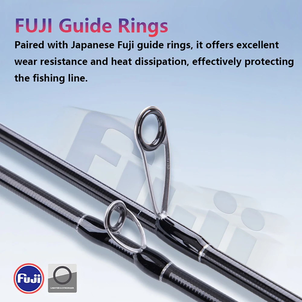 Anillos guía FUJI, caña de pescar con señuelo UL para carpa, lubina, trucha, caña de fundición giratoria de fibra de carbono, aparejos de caña de pescar de 1,8 m 1,68 m 1,5 m - imagen 4