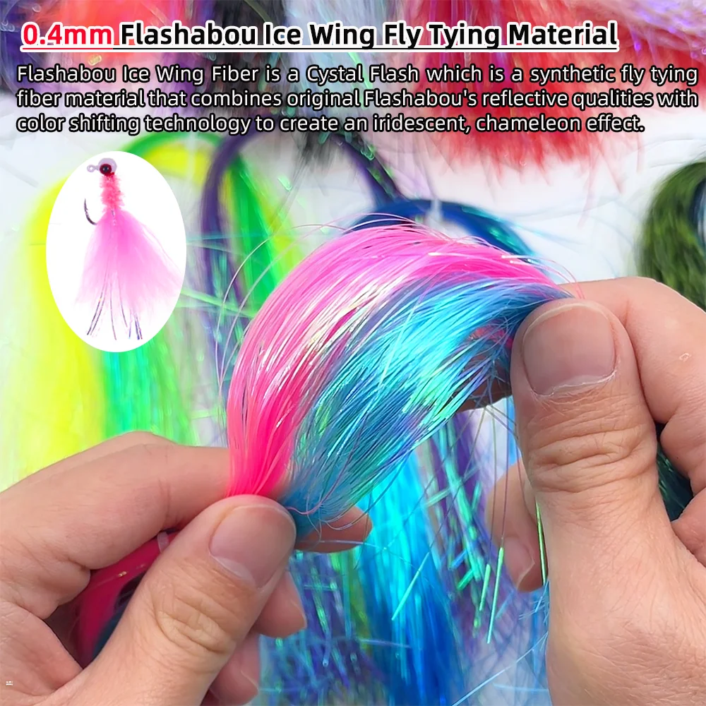 ICERIO Oropel Flashabou Ala de Hielo 0,4mm para Moscas Ninfa - imagen 2