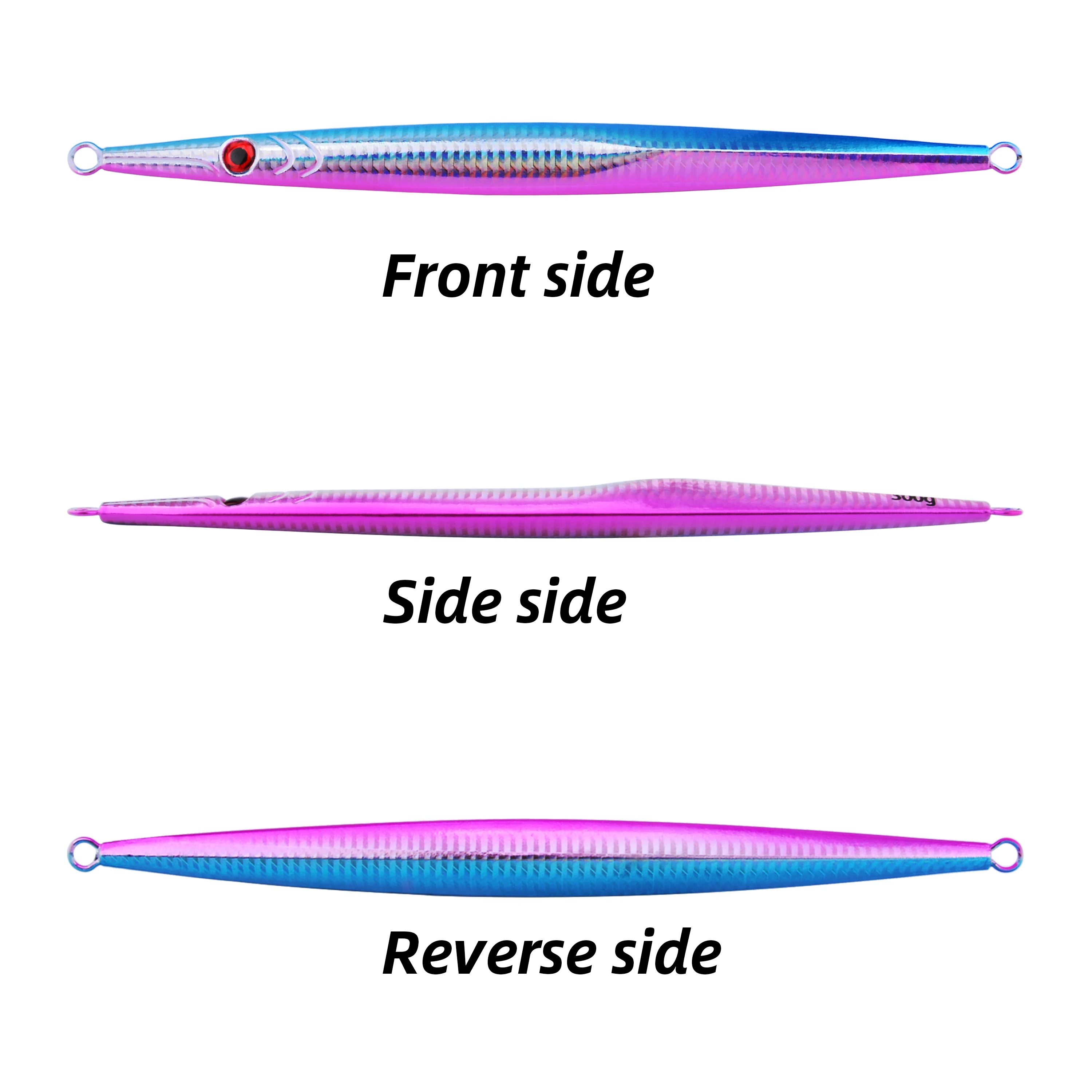 Plantilla de Metal de 60g-300g para pesca en el mar, tira larga, placa de hierro de dibujo rápido, hundimiento rápido y agitación lenta, placa de hierro luminosa, 1 Uds. - imagen 3