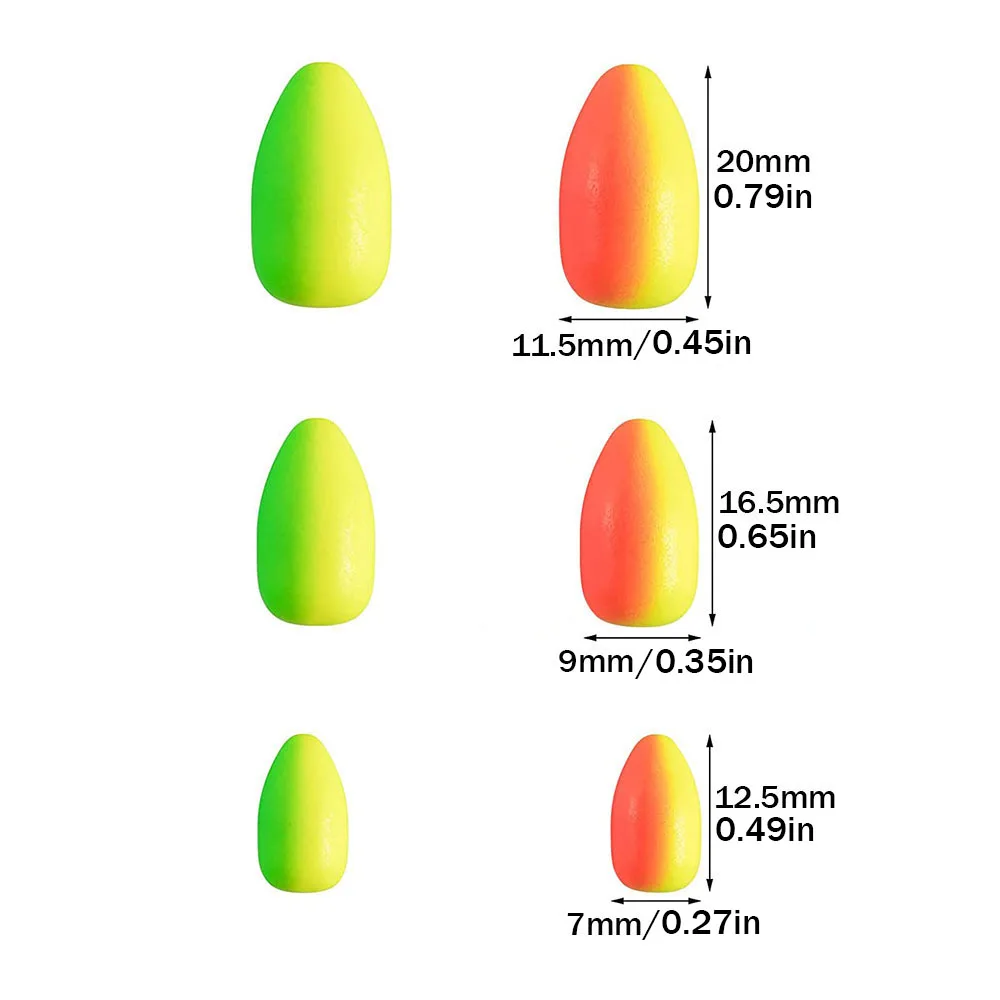 10 Uds flotador de espuma de pesca boyas Bobber balas corchos ovalados, trucha Walleye Pompano flotadores indicador de pesca con mosca aparejos de pesca - imagen 2