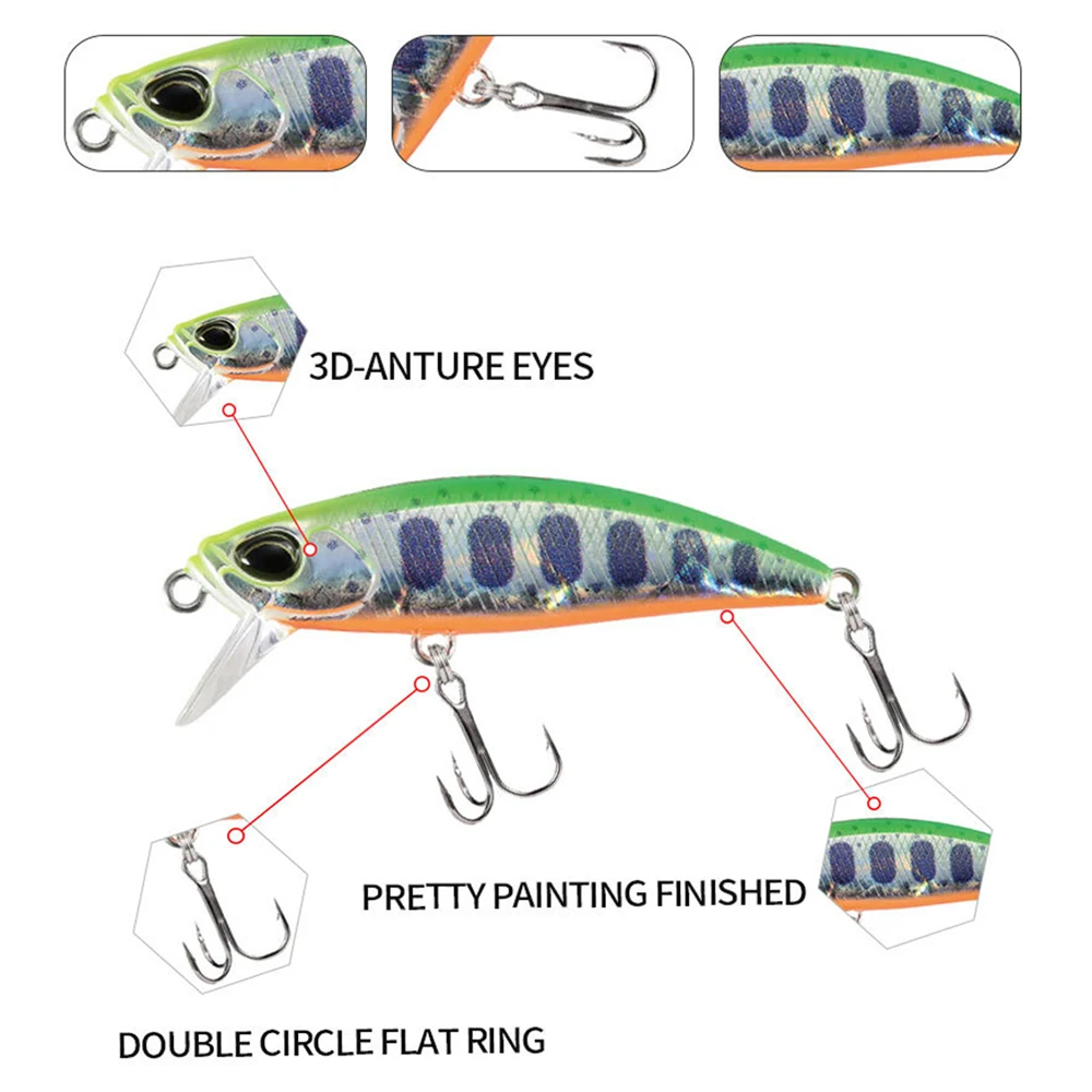 4,8 cm 6,5g señuelo de pesca Micro Minnow Wobbler fundición larga hundimiento Trolling Jerkbait Swimbait cebo duro Artificial trucha cebo para lubina - imagen 5