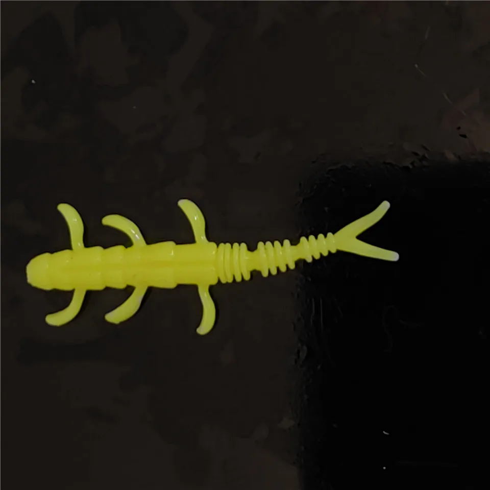 MUKUN-Mini Señuelos de Pesca de gusano suave, cebos artificiales de silicona de 0,35g/40mm, 10 piezas, TPR, aparejos de Pesca de carpa - imagen 2