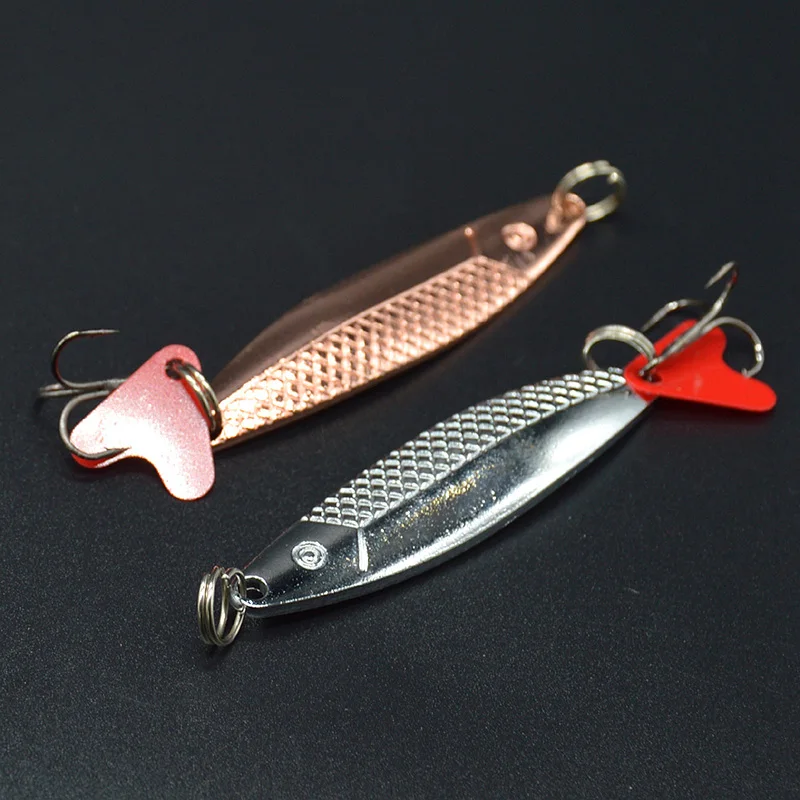 Señuelo de pesca con cuchara giratoria de Metal, cebos duros con lentejuelas, ruido, Paillette, cebo Artificial con anzuelo triple, 6cm, 10g - imagen 4