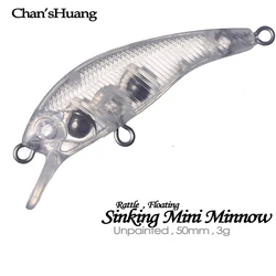 Chan'sHuang Señuelo de Pesca Blanco Sin Pintar – Sonajero Hundente