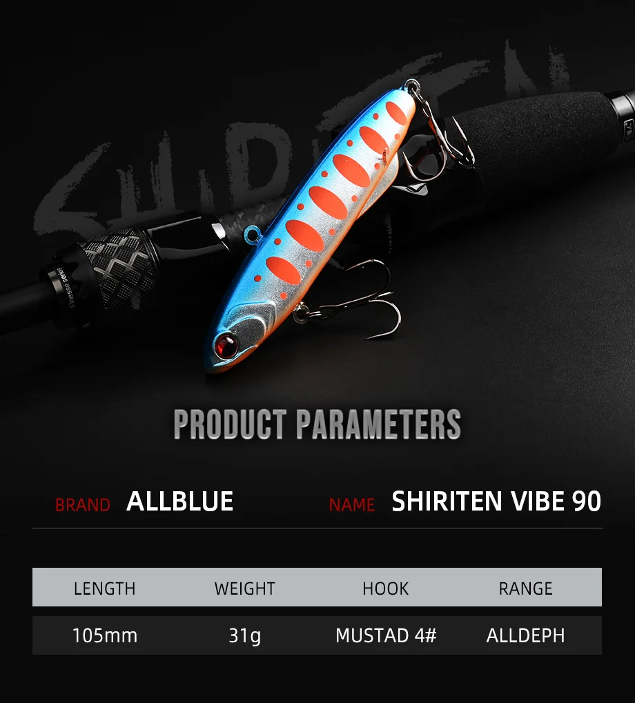 ¡Experimenta la emoción de la pesca con el Shiriten Vibe 90 Allblue Lure!
