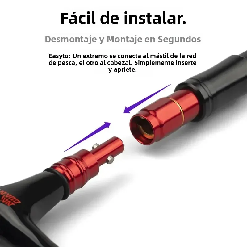 Adaptador de cabeza de red de aterrizaje para niños, conector de cabeza de red de instalación rápida antirotación, accesorios de pesca, interfaz Universal de 8mm - imagen 3