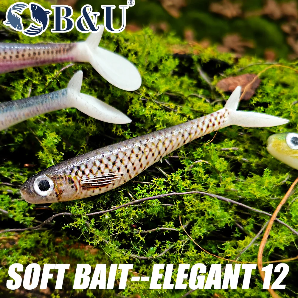B & U 3 uds 75mm Shad suave Swimbait señuelo de Pesca Wobblers para Lucio Zander Bass Paddle T cola Pesca señuelo de pescado falso - imagen 3