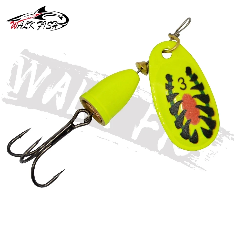 WALK FISH Spinnerbait-señuelo de pesca, cuchara que se hunde, Spinner de Metal, anzuelo triple de trucha de 8g, alimentador Isca Wobbler para Lucio, cebo de lubina - imagen 4