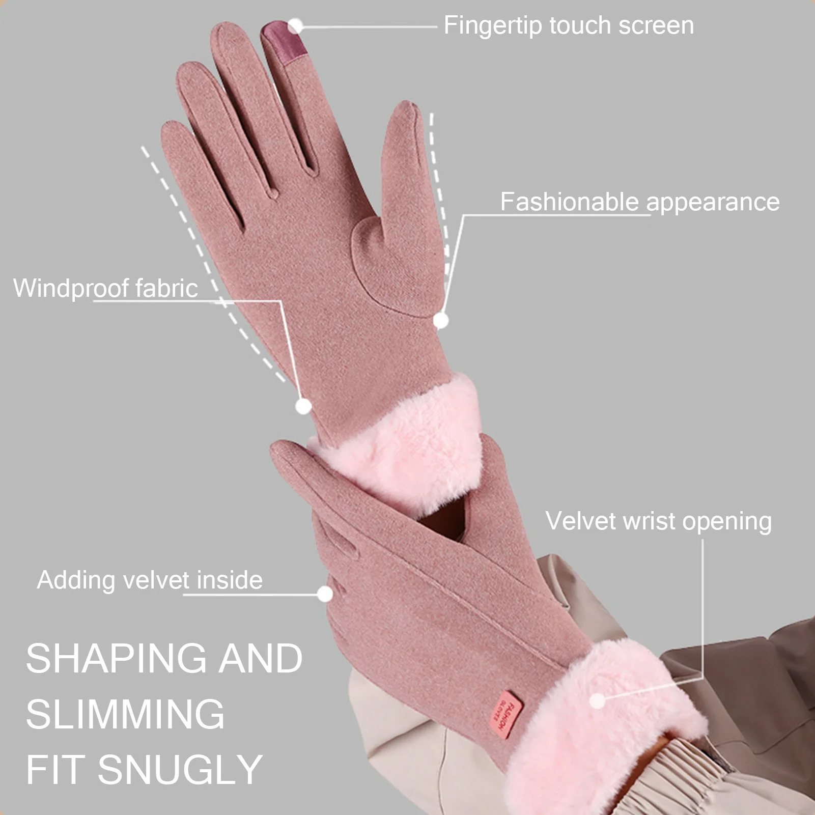 Guantes de ciclismo de invierno, guantes con pantalla táctil de dedo completo, manoplas de felpa gruesas para ciclismo, equipos de bicicleta eléctrica - imagen 3