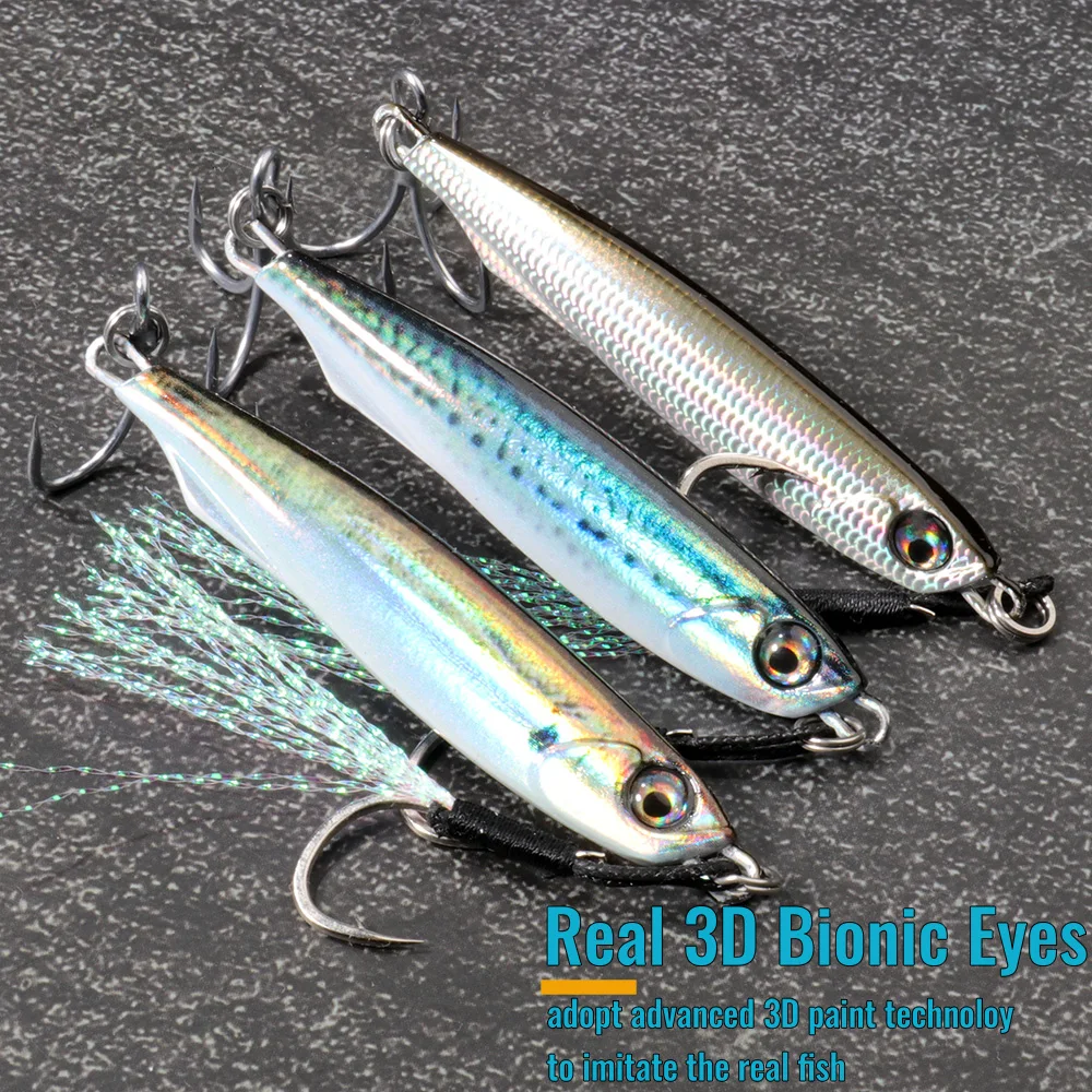 Señuelo de plantilla de Metal, 10g, 20, 30g, 40g, cuchara giratoria, Color de ojo 3D, aparejos de Pesca giratorios con láser, anzuelo Swimbait, cebo giratorio - imagen 5