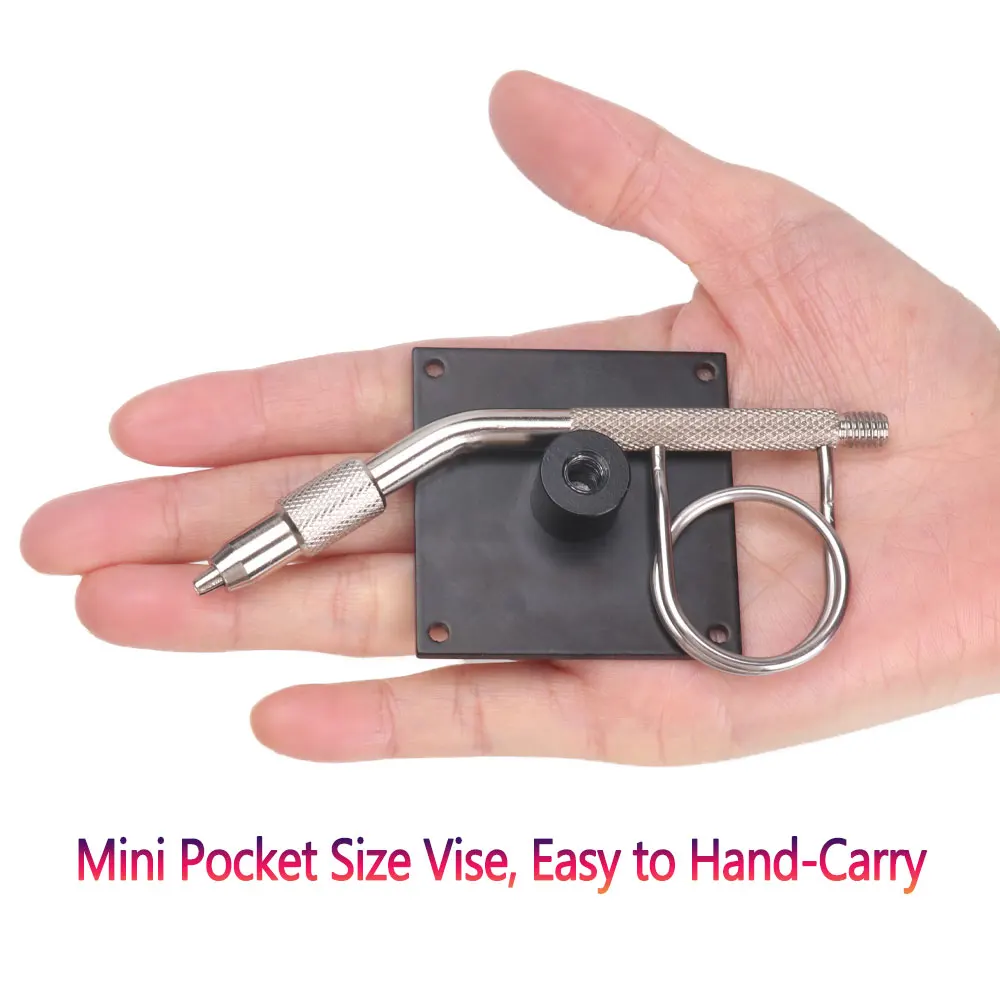 Bimoo-miniherramienta de atado de moscas, mordazas de acero endurecido Con Base, tamaño de bolsillo, #14 ~ #20, húmedas y secas para moscas, 1 unidad - imagen 5