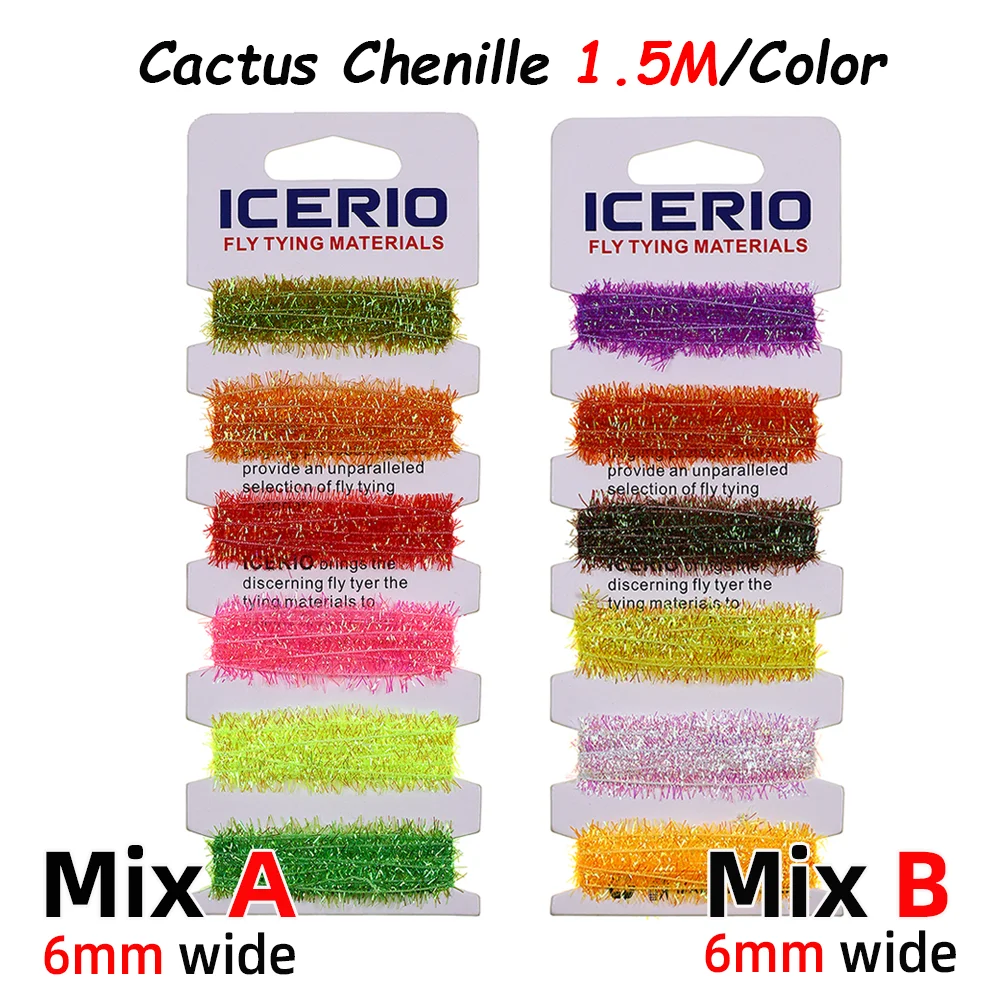 Wifreo, 1 ud./2 uds., 6 colores, Ice Dub, chenilla, Cactus, Material de atado de moscas para plantilla, ninfas, Bugger lanoso, trucha, Señuelos de Pesca - imagen 4