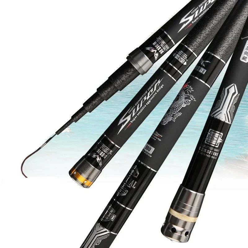 Caña de pescar telescópica de carbono de alta calidad, caña superdura ultraligera de sección larga, 8M, 9M, 10M, 11M, 12M y 13M, novedad de 2022 - imagen 3