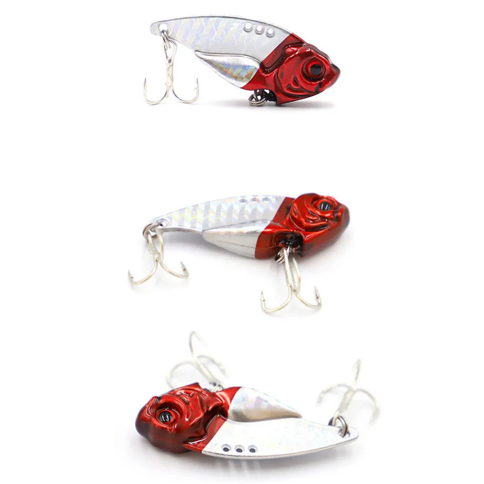 7/10/15/20g 3D EyesMetal Vib Blade Lure Sinking Vibration Baits Artificial Vibe for Bass Pike Perch Fishing Lures 12 Colors - imagen 3