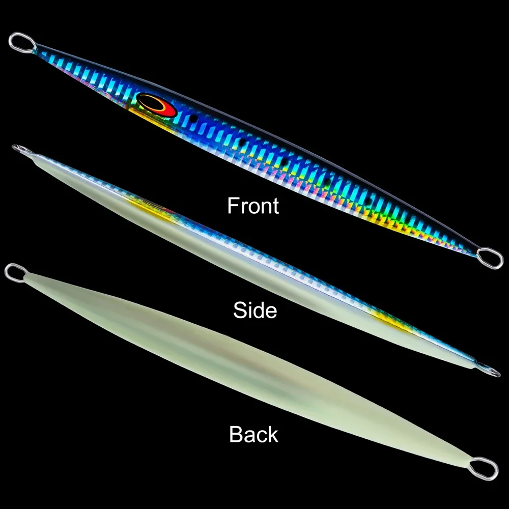 Goture-señuelo luminoso de Metal para pesca en el mar, cebo Artificial duro de plantilla lenta, Vertical, 100g, 200g y 300g - imagen 4