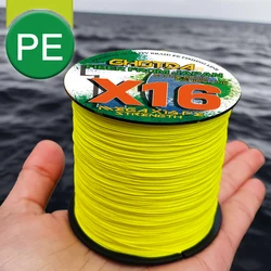 1000m 300m líneas de pesca 8 hebras/16 hebras trenzadas pesca con mosca PE línea multifilamento suave para carpa trucha de agua salada 18-200LB