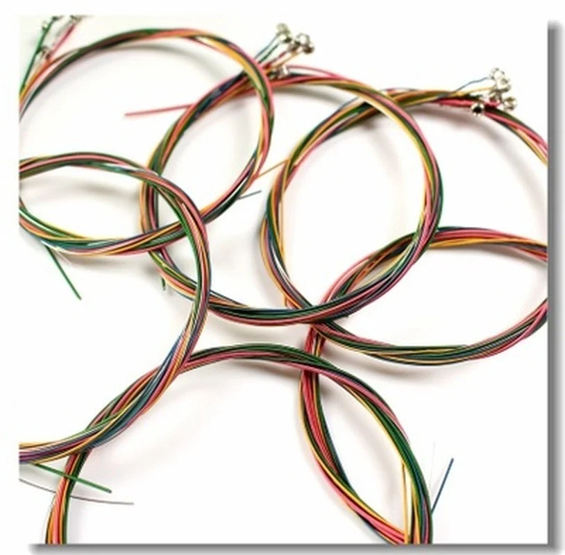 6 unids/set de cuerdas de guitarra coloridas de arcoíris para guitarra acústica folclórica guitarra clásica multicolor - imagen 4