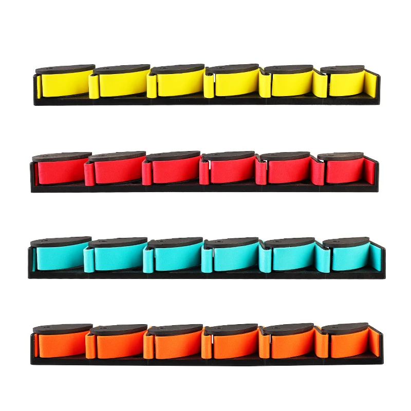 Estante de colocación de caña de pescar montado en la pared, estante de exhibición de poste de señuelo sin agujeros antideslizantes de EVA en caja, estante de almacenamiento de caña de pescar - imagen 5