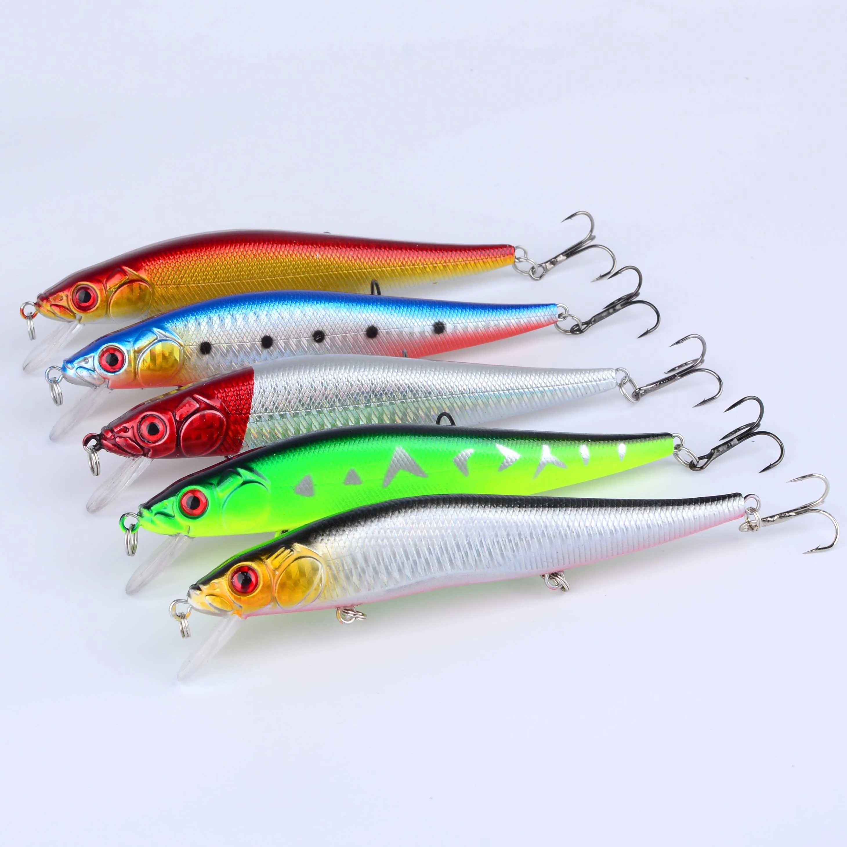 Señuelo flotante de pececillo para Pesca, Wobblers de fundición, trucha de agua salada, lubina, cebo duro Isca, 5 uds. - imagen 4