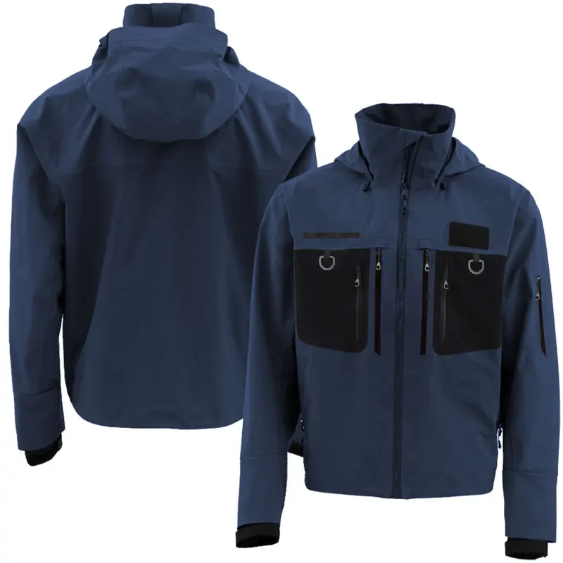 Chaquetas de pesca para vadear, chaqueta de lluvia transpirable de 4 capas, ropa táctica duradera impermeable, prendas de vestir secas para kayak, senderismo y caza - imagen 5