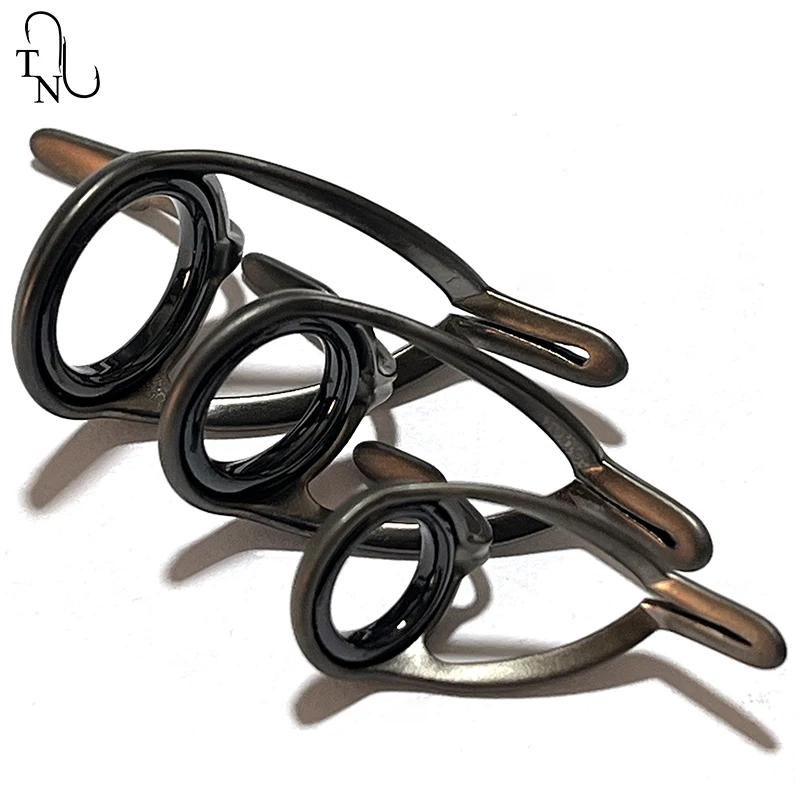 TN18 9 Uds. Kit de reparación de guías de varilla de anillos de cerámica de acero inoxidable con luz de fundición, accesorios de repuesto de tamaño mixto para pesca - imagen 3