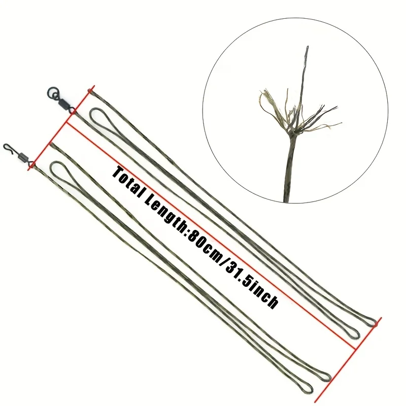 Leadcore giratorios 12 hebras – Resistencia 45 lb, 80 cm para carpa - imagen 2