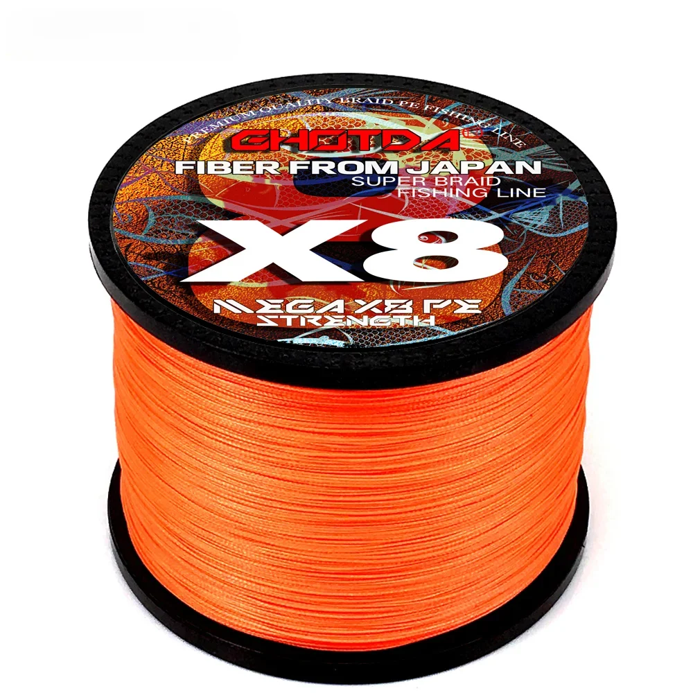 GHOTDA-sedal de Pesca trenzado X8, cuerda de Pesca de 8 hebras, superfuerte, multifilamento de PE, tejido para Pesca en agua salada, 100M, 300M - imagen 5