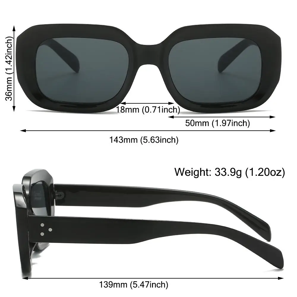 Gafas de sol con montura cuadrada para mujer, lentes de sol con protección UV 400, ideales para viajes y montar - imagen 5