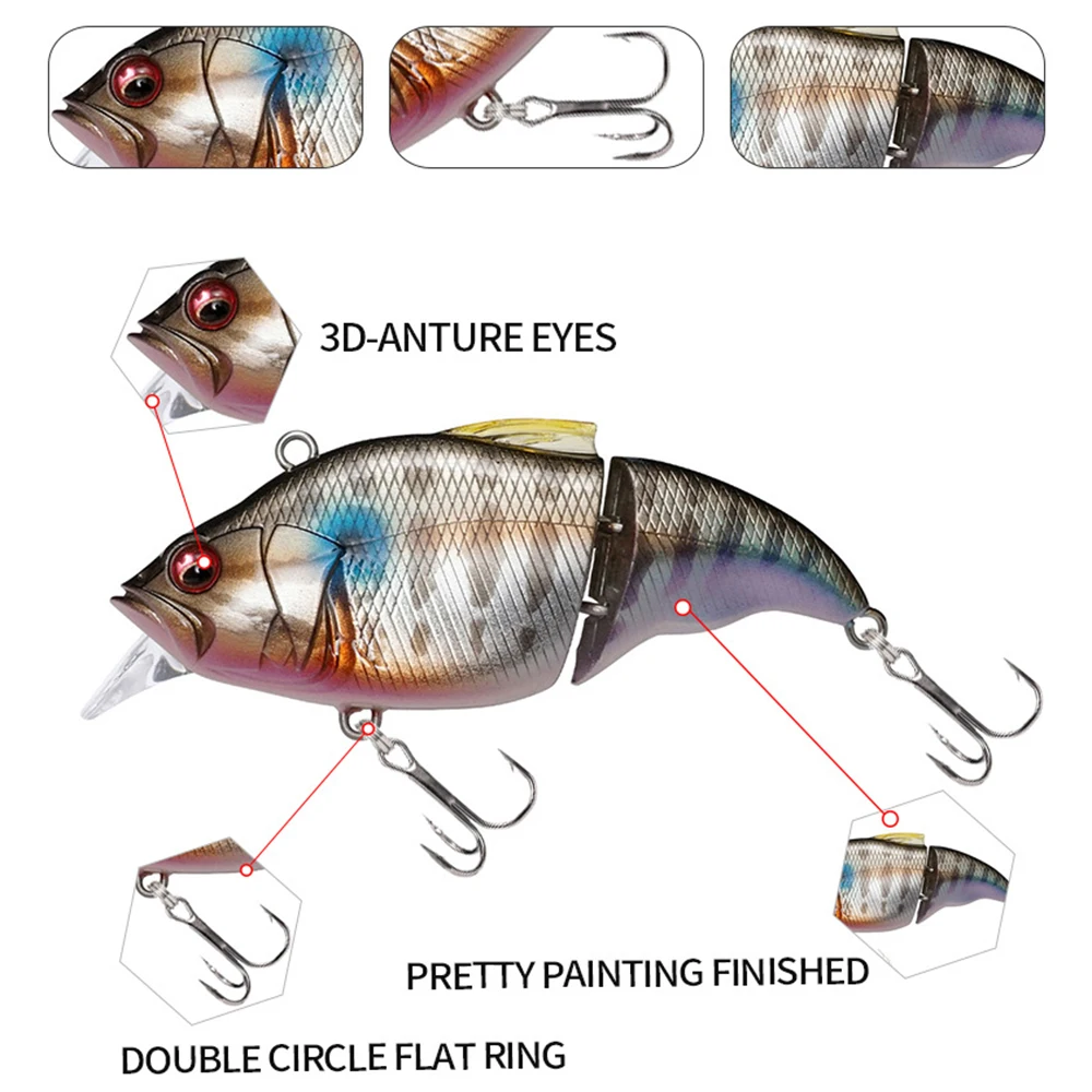 Señuelos de Pesca flotantes, cebo duro Artificial, 7,1 cm, 9,7g, Swimbait, Wobbler Joint, Minnow, Predator, Jerkbait para Lucio, DJY101 - imagen 5