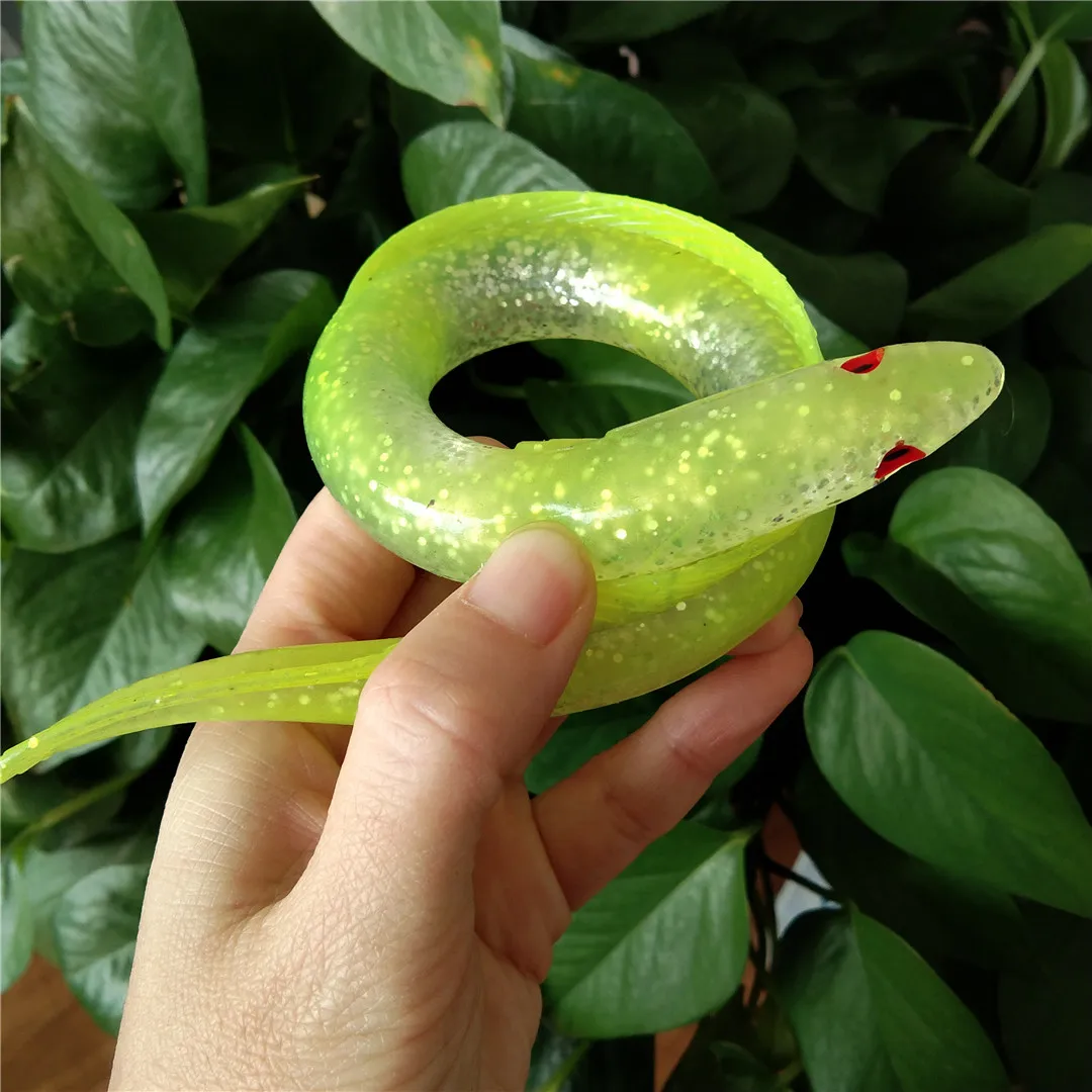 Señuelos de Pesca artificiales de Anguila, cebos blandos con olor realista, 30cm/58g, aparejos de señuelos artificiales, cebo blando, Wobblers, 5 uds.