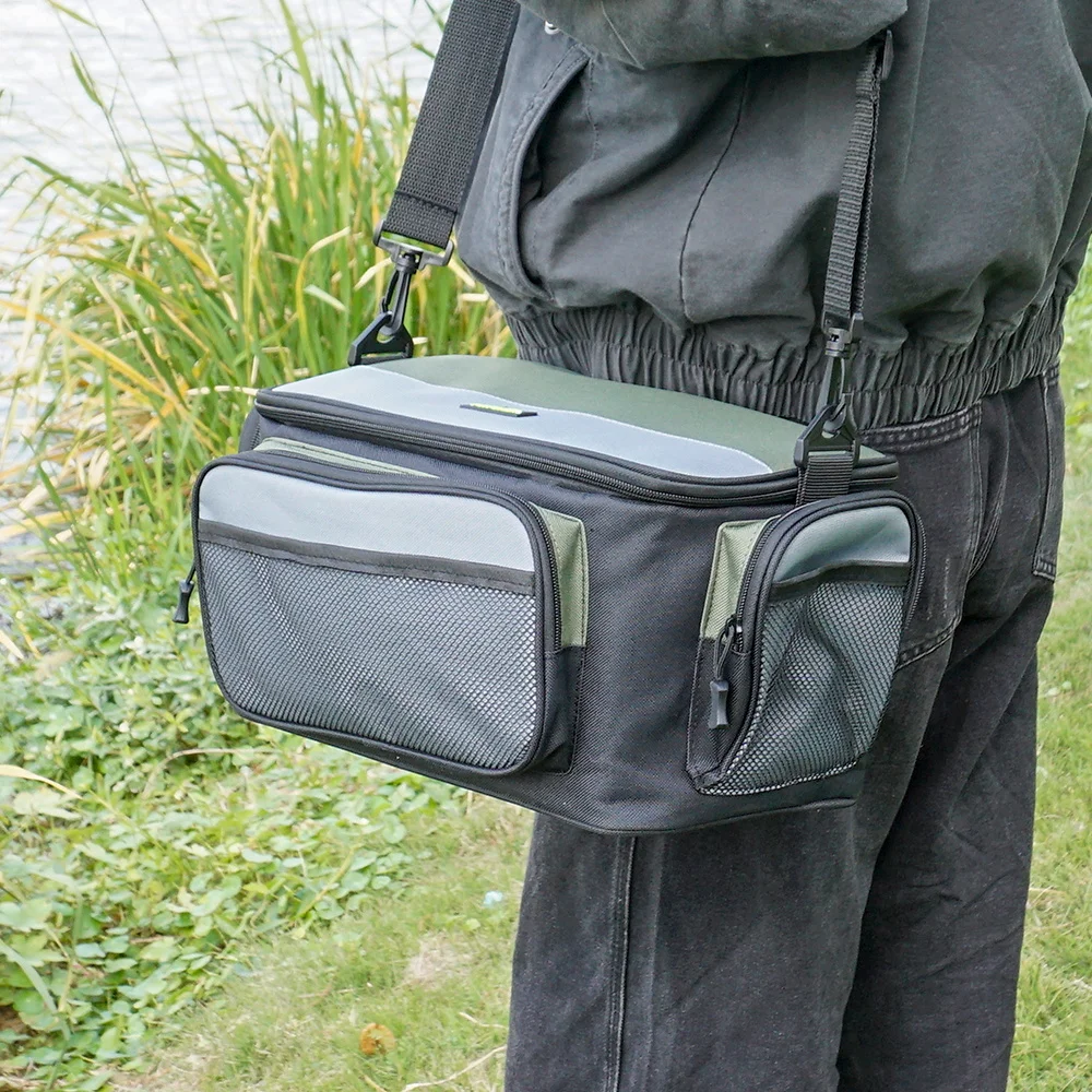 Hirisi-bolsas multifuncionales para aparejos de pesca, bolsa de pesca Oxford W127, caja de almacenamiento de herramientas de carrete de pesca