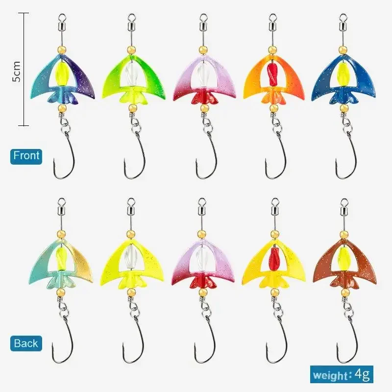 Kit de Señuelos de cucharas de pesca, señuelos intermitentes para trucha, giradores giratorios de pesca duros, cebos giratorios para lubina, salmón, Lucio, perca, 10 Uds. - imagen 2