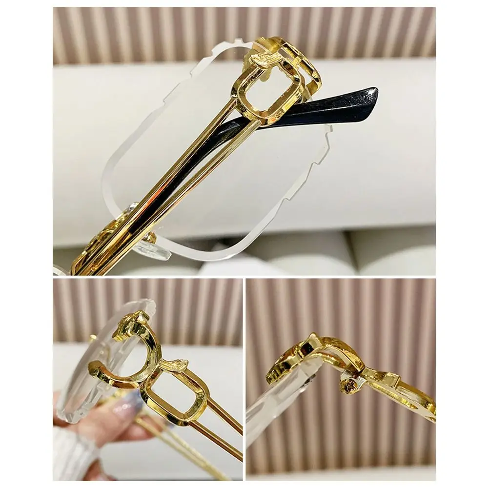 Elegantes anteojos con montura dorada con un diseño moderno