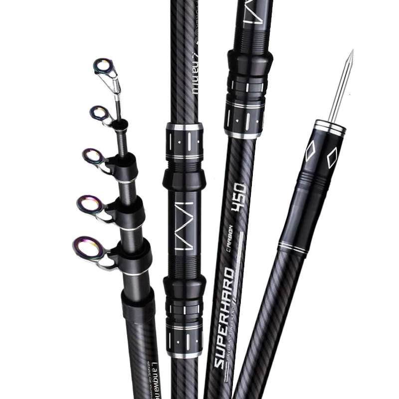 Caña telescópica de carbono 2.1-4.5m para surfcasting y baitcasting - imagen 3
