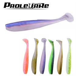 20 unids/lote Easy Shiner señuelo de pesca suave 6cm 1,5g plantilla de silicona Wobblers cebo suave olor de camarón Artificial PVC cebos de colores dobles