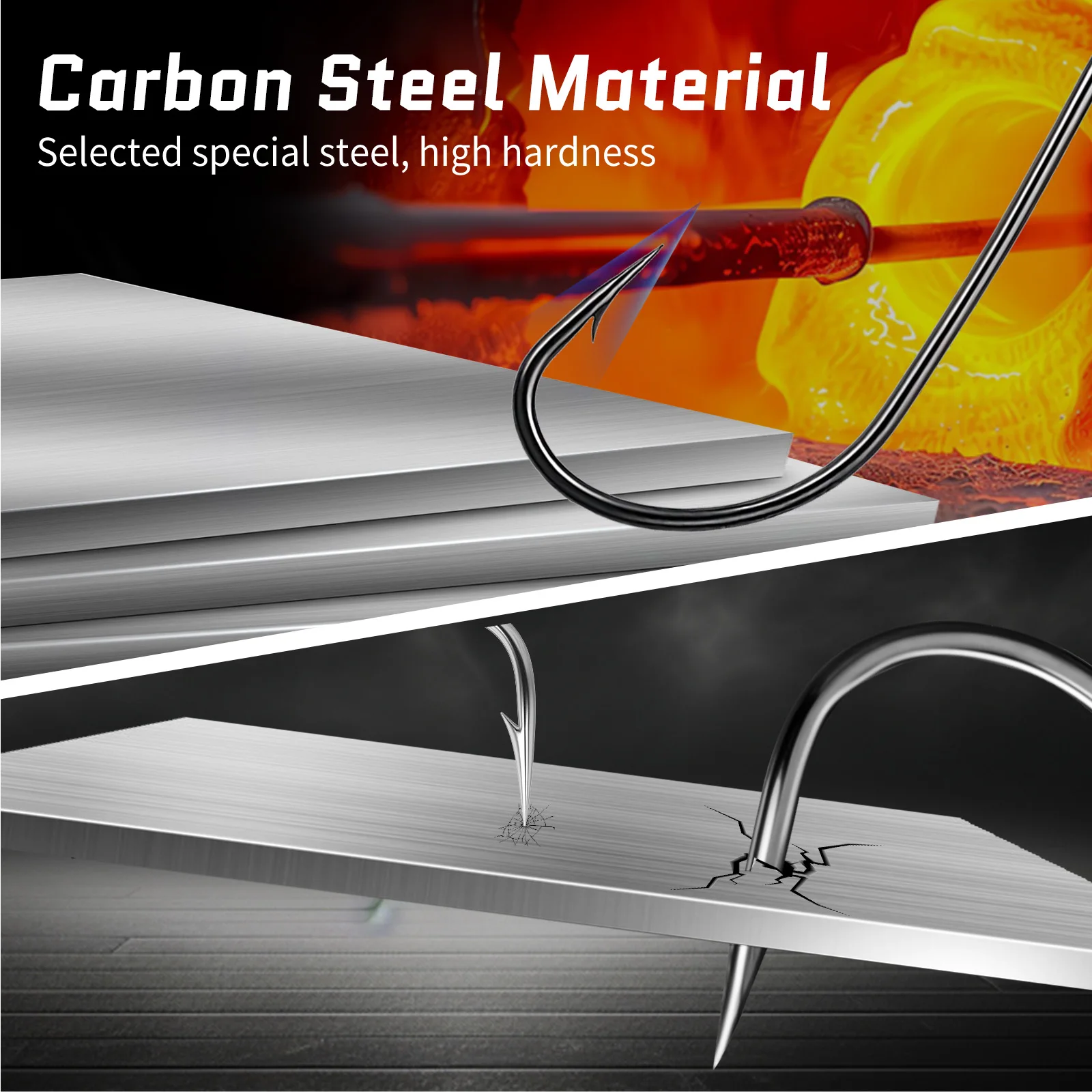 Anzuelo de pesca de vástago largo de 9KM, 50 Uds., señuelo de pesca, anzuelo de cebo, anzuelo de gusano - imagen 4