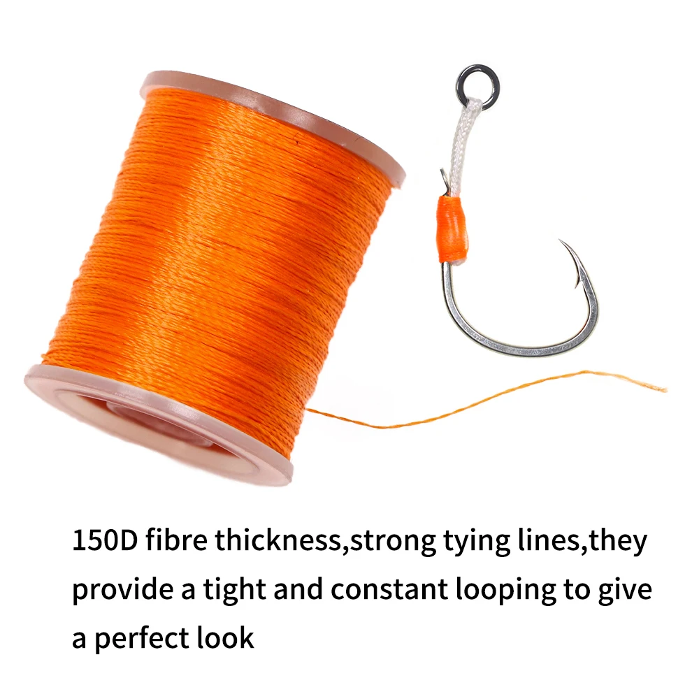ELLLLV-hilo luminoso de poliéster para atar moscas, anzuelo de asistencia de 80 yardas, 150D, 4 colores - imagen 3